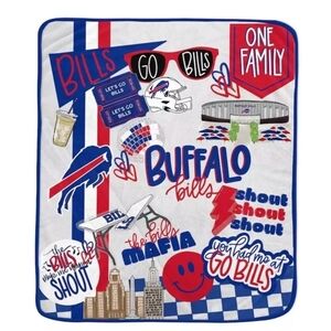 NWT Buffalo Bills Official NFL 60” x 70” Fan Favorite Royal Plush Blanket